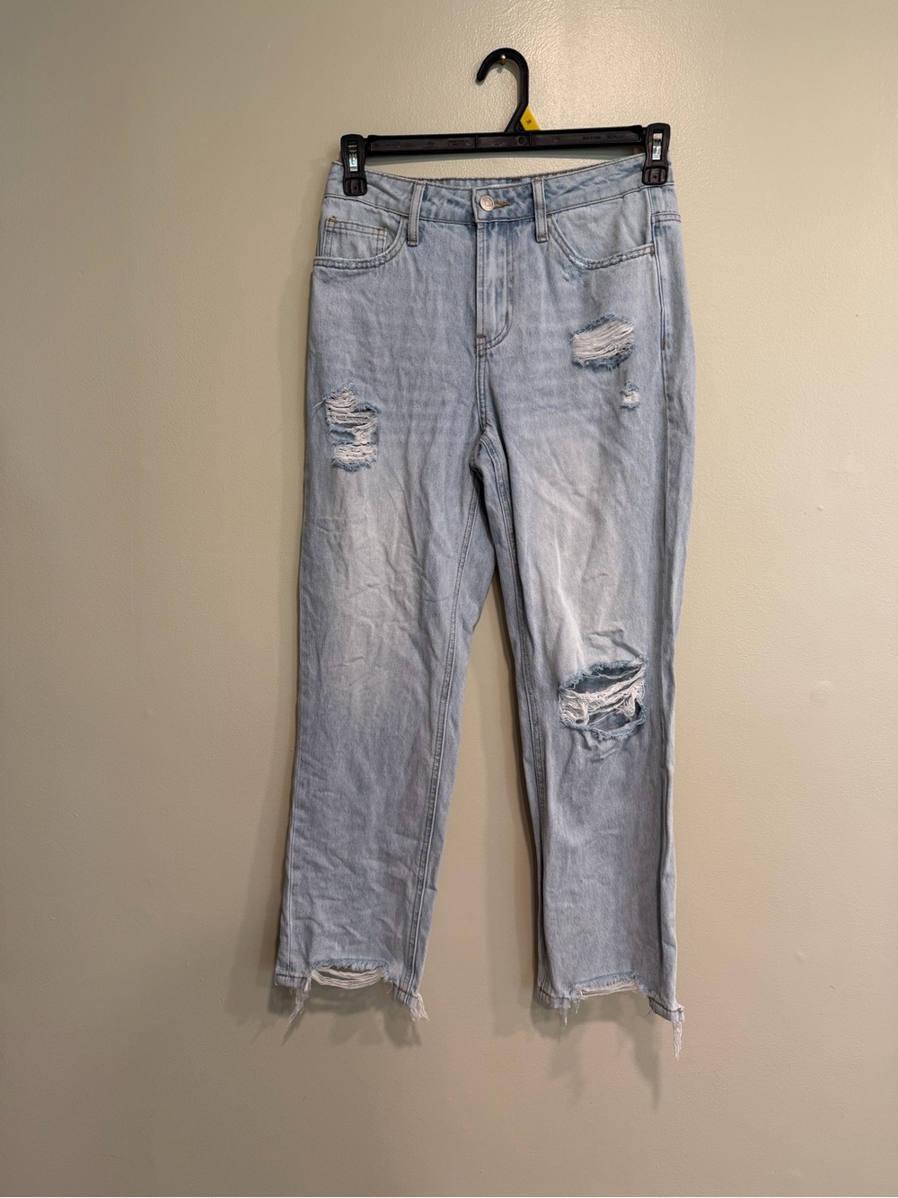 VERVET BY FLYING MONKEY Light Wash Distressed Straight Leg Jeans size 25